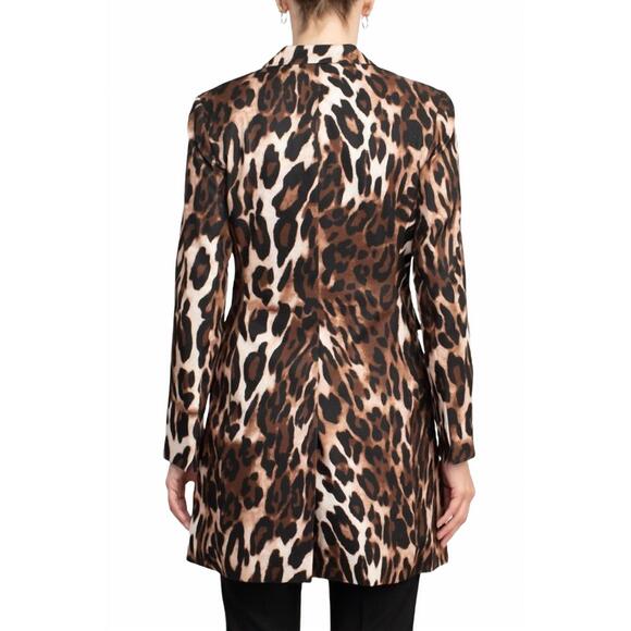 NEW JOHN MEYER COLLECTION leopard print long jacket & stretch crepe pant set in - Picture 4 of 8